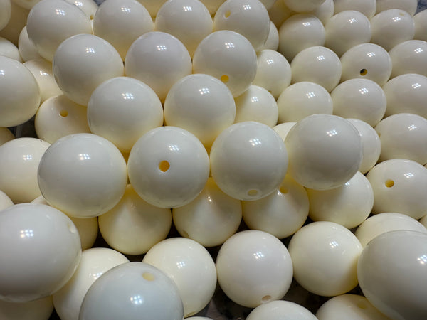 20mm Cream White Acrylic Bubble Gum Bead