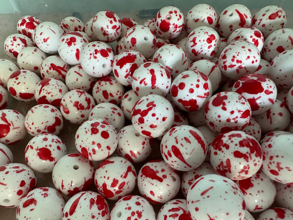 20mm Bloody Halloween Murder Inspired Acrylic Bubblegum Bead