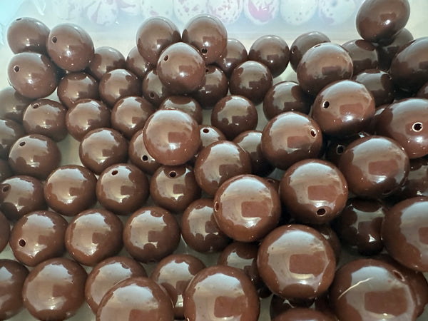 20mm Brown Acrylic Bubblegum Bead