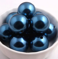 20mm Blue Pearl Acrylic Beads