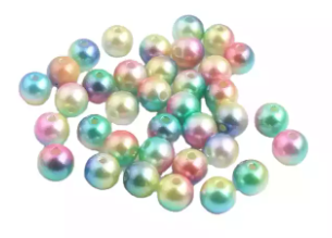 10pc 12mm Rainbow Pearl Acrylic Bead Mix