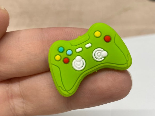 Green Video Game Controller Silicone Focal Bead