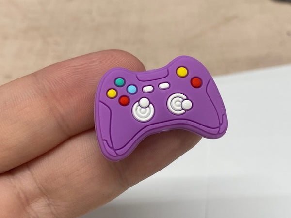 Purple Video Game Controller Silicone Focal Bead