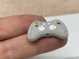 Gray Video Game Controller Silicone Focal Bead