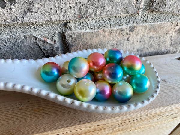 20mm Shiny Rainbow Acrylic Bead