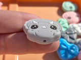 Gray Triceratops Dinosaur Head Silicone Focal Bead