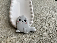 Gray Seal Silicone Focal Bead