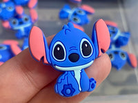 Blue Stitch Silicone Focal Bead